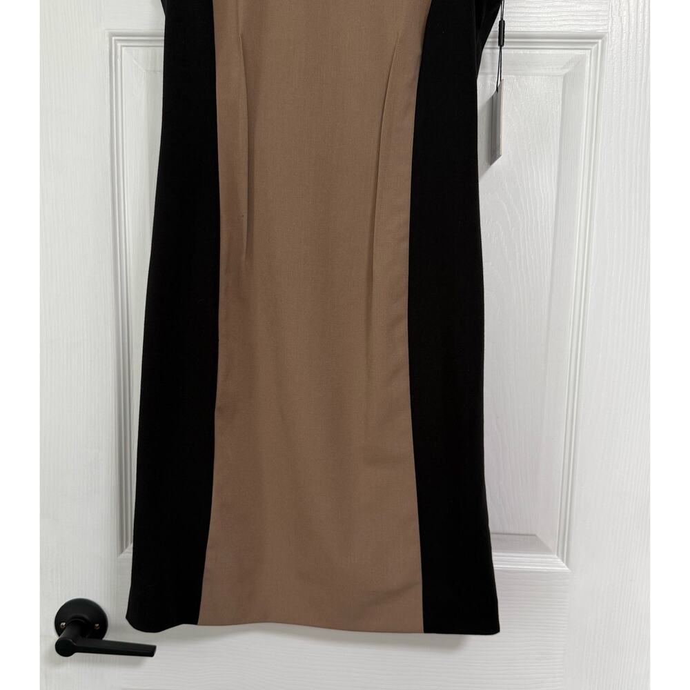 Calvin Klein New Women's Colorblock Taupe/Black Sleeveless Dress Size 4 - Picture 3 of 13